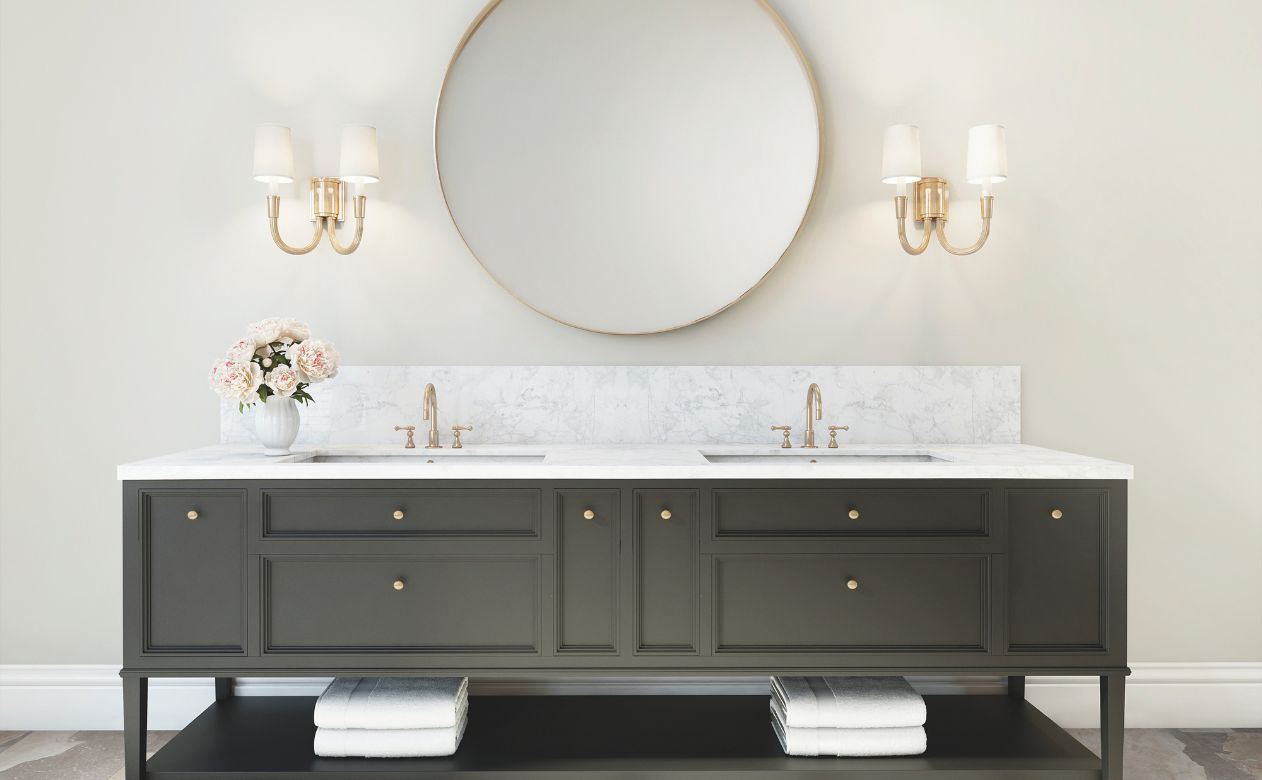 bathroom vanity display at Kiba Studios