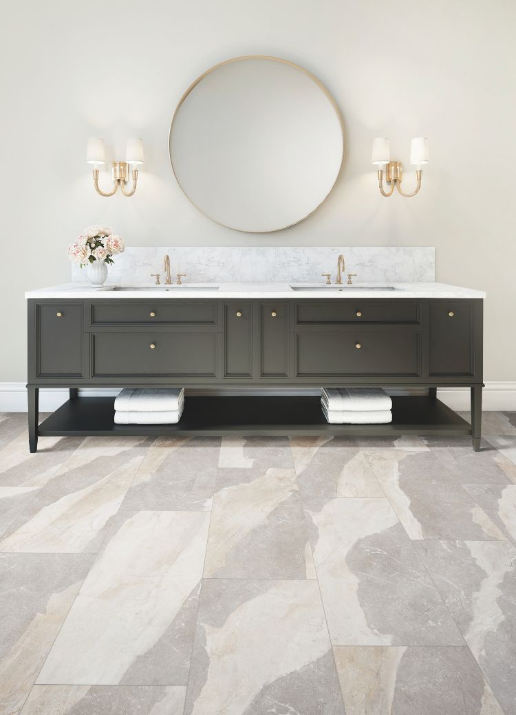 bathroom vanity display at Kiba Studios