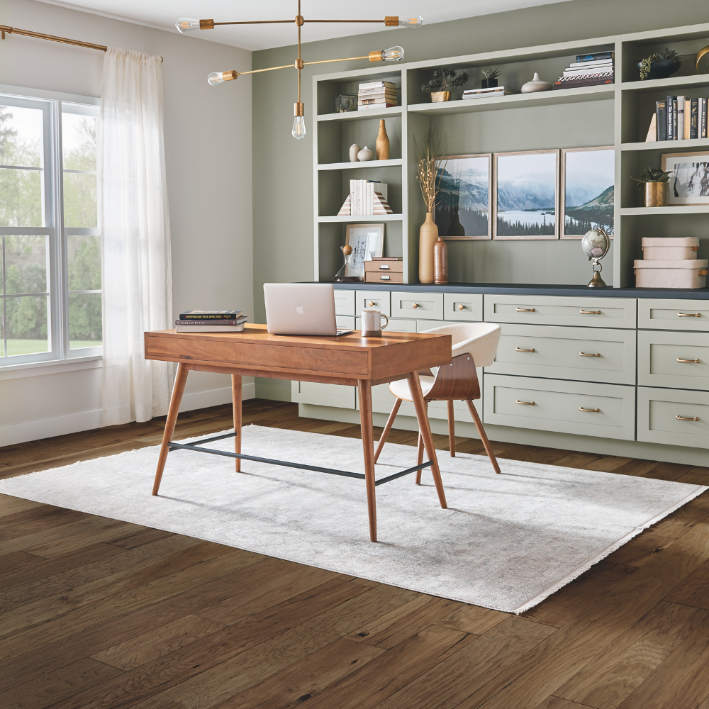 wood-look flooring in a home office